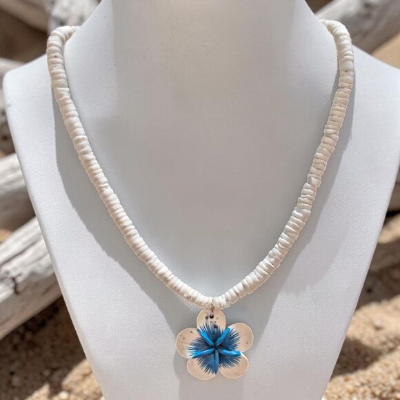 Jewelry - Boho Beach Jewelry, Coastal Floral Choker, Adjustable Beaded Necklace